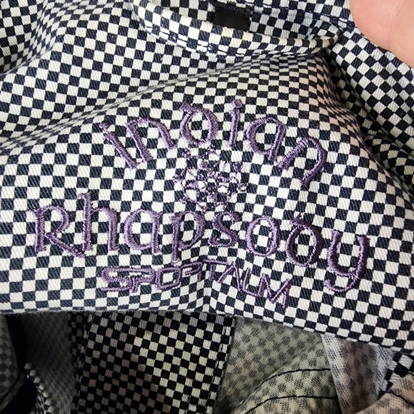 Sportalm Indian Rhapsody Fitted Bomber Jacket Navy White Checker Size 36/Small - Picture 2 of 16